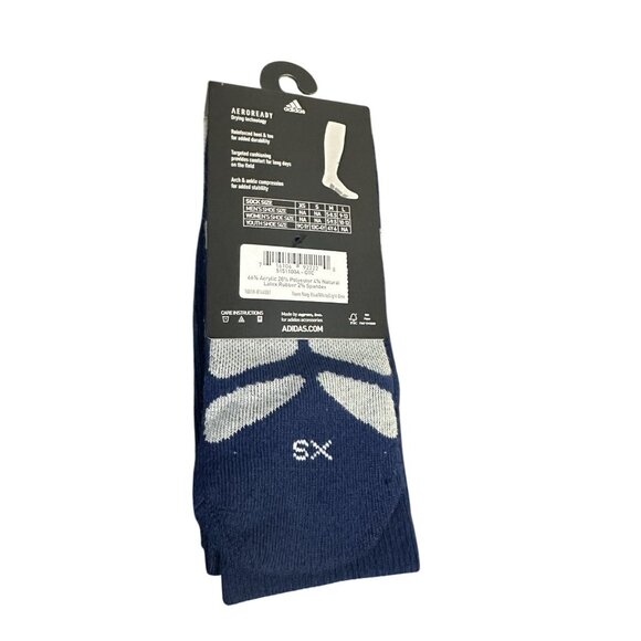 Adidas 1-Pack Over The Calf Baseball/Softball Socks Navy Youth Shoe Size 9C- 1Y - Picture 2 of 4